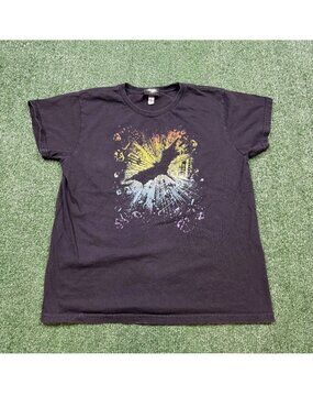 The Dark Knight Rises Batman Graphic T Shirt Women's Size M Black Baby Doll Tee